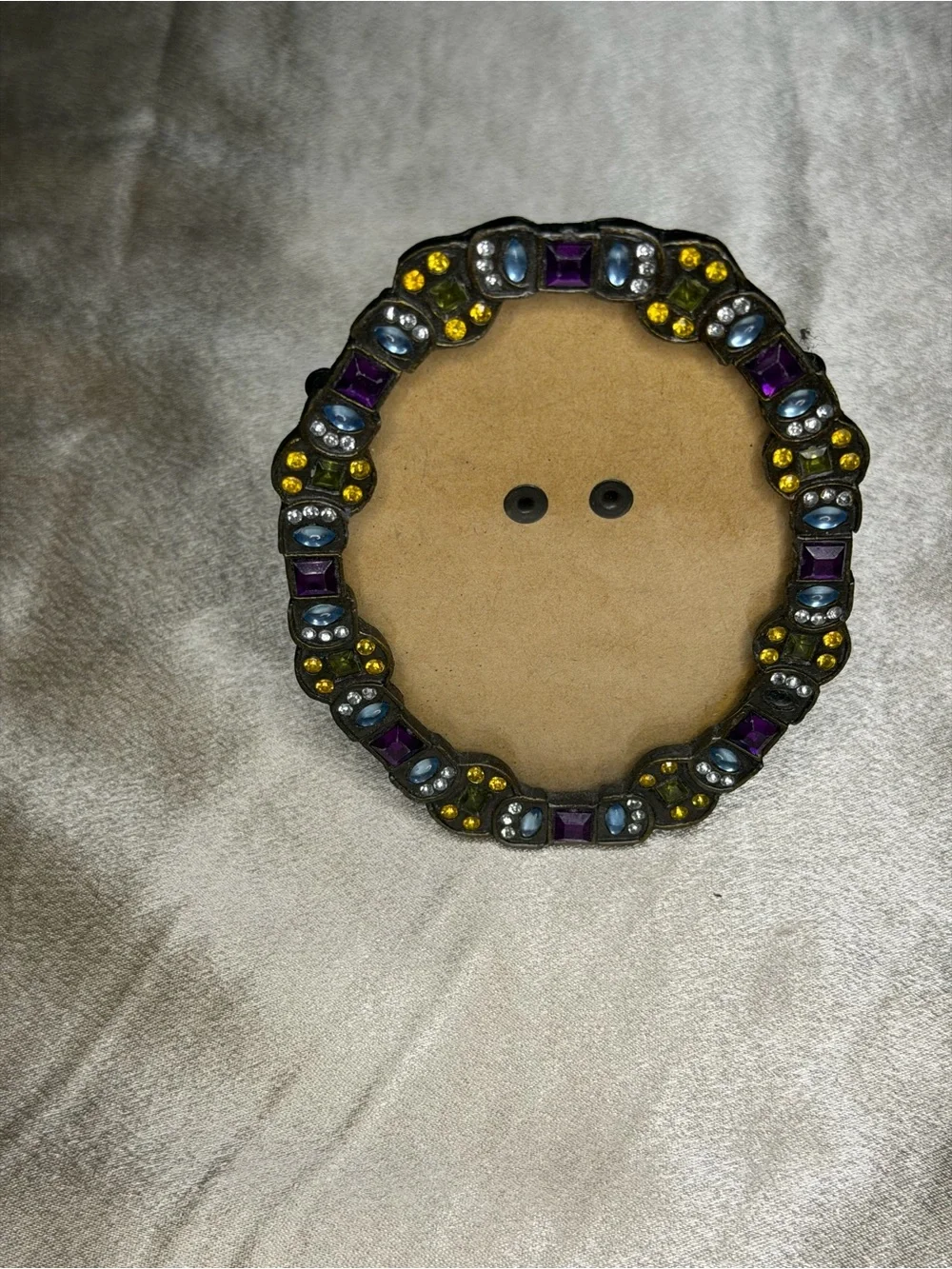 Pier 1 Imports Oval Mini 2.5 X 3.5” Jeweled Photo Picture Frame